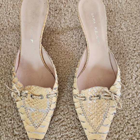 Sara Kent Shoes - Sara Kent Genuine Leather Slip On Heel Size 37/ 7